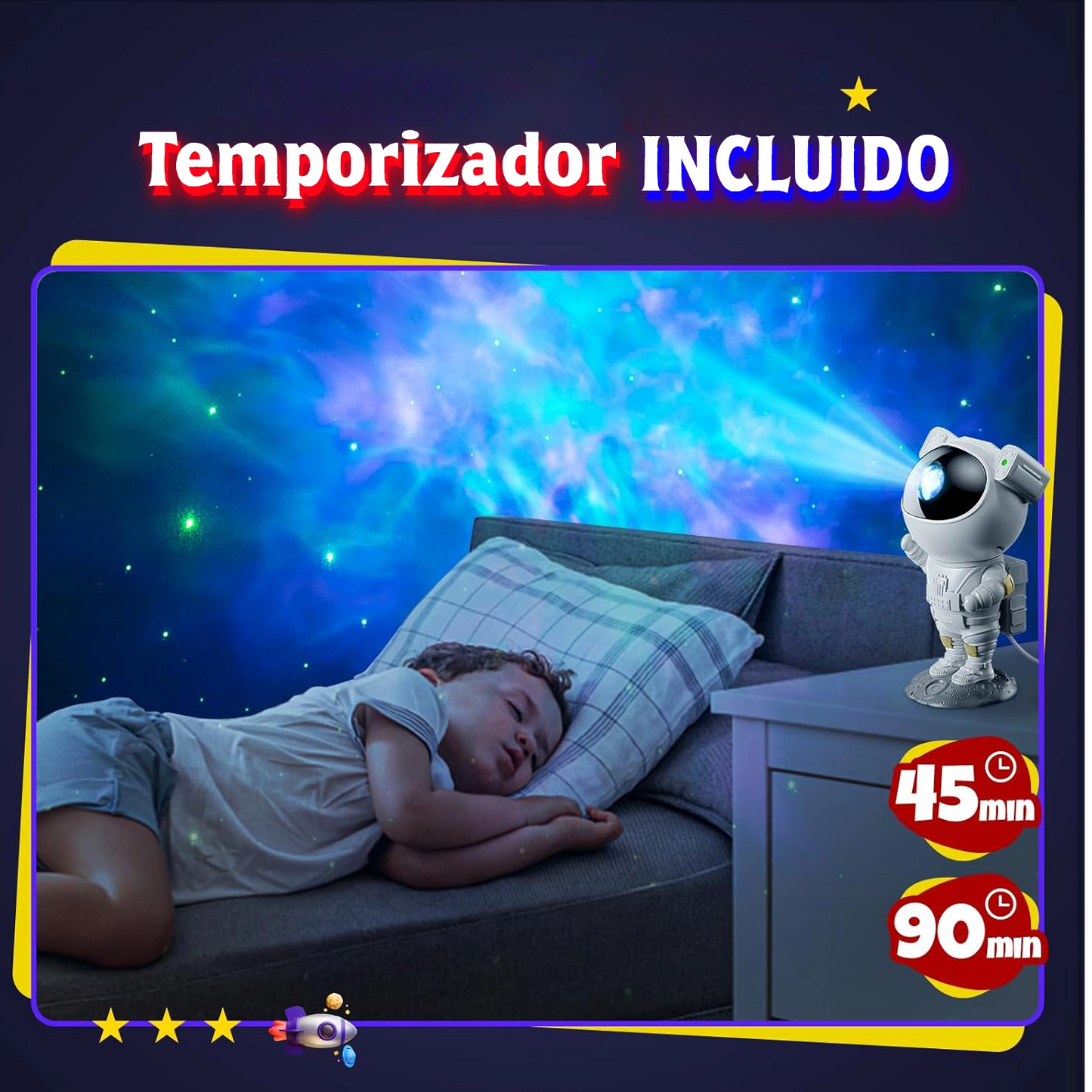 Astronauta Proyector De Galaxias