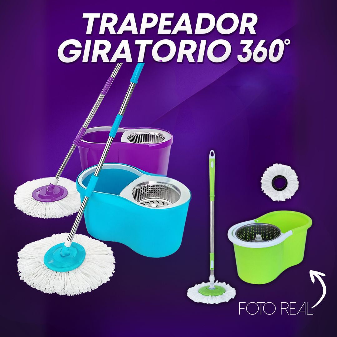 TRAPEADOR GIRATORIO CON CESTA Y EXPRIMIDOR