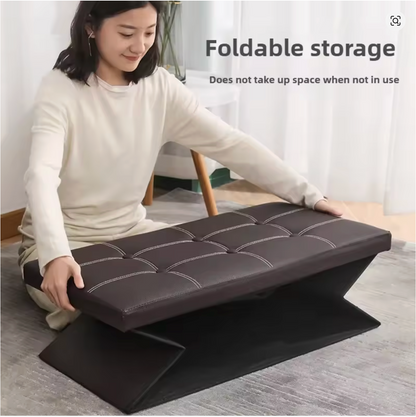 BANCO TABURETE 3 EN 1: asiento, baúl y mesa… en segundos.