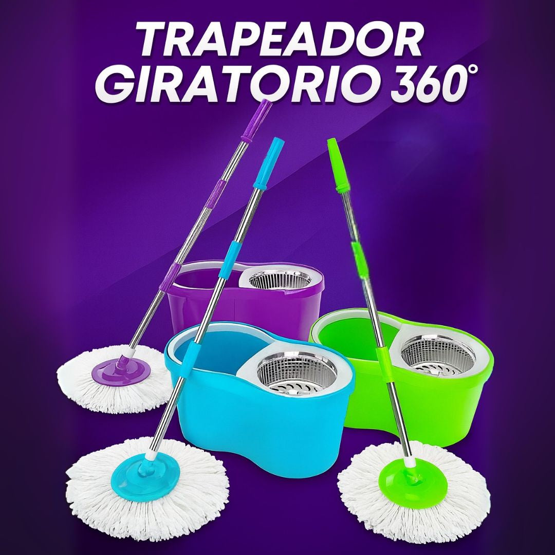 TRAPEADOR GIRATORIO CON CESTA Y EXPRIMIDOR