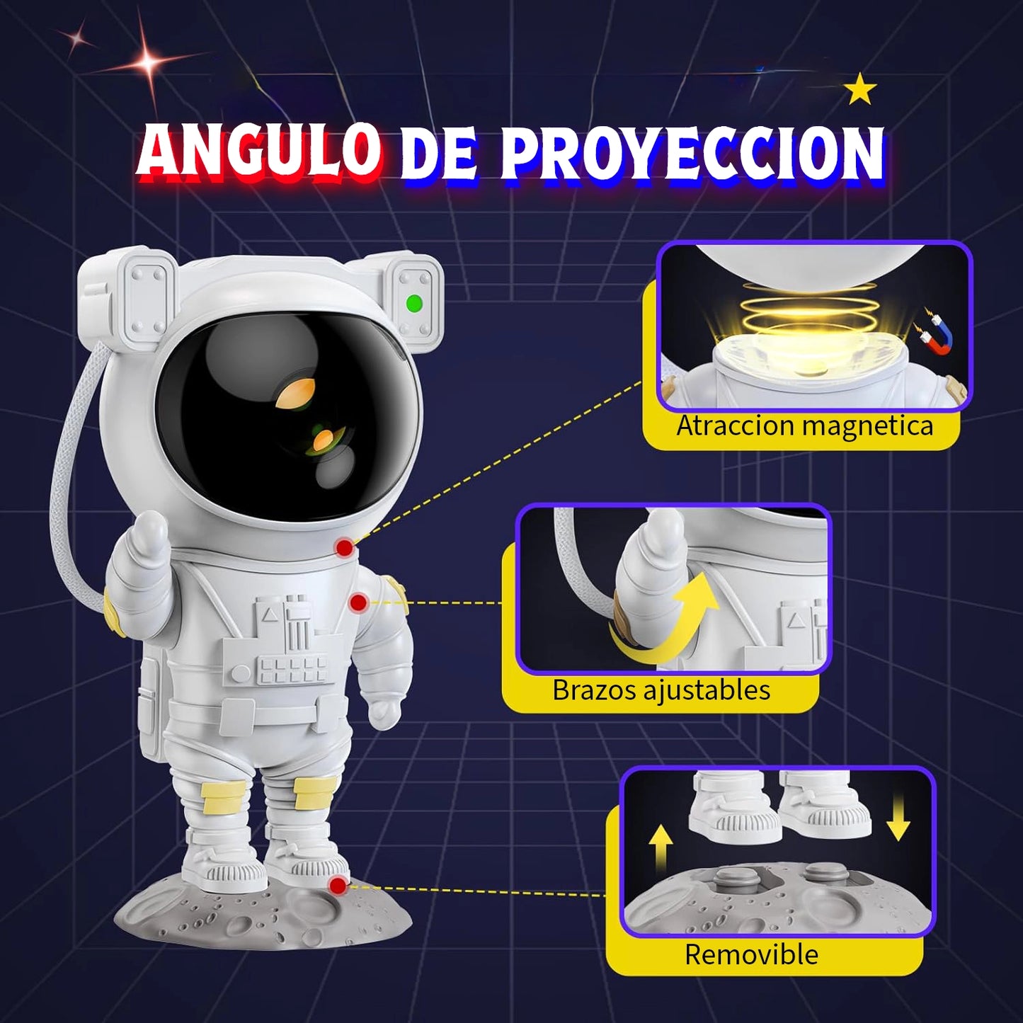 Astronauta Proyector De Galaxias